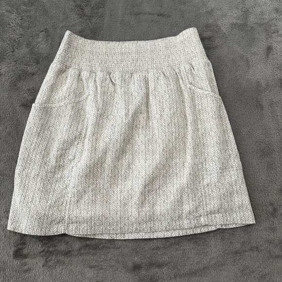 Prana 100% Organic Cotton Sugar Pine Pull On Skirt Crinkle Gauze XS Cream - Picture 1 of 9